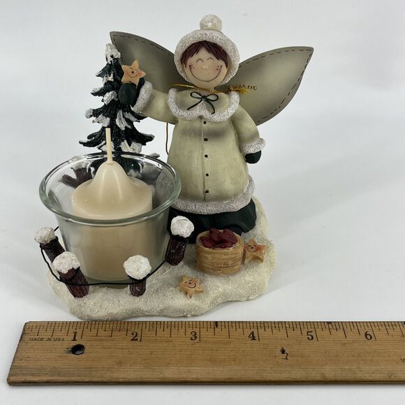 CRAZY MOUNTAIN Angel Fairy Candle Holder Tree Star Hearts Wings Adorable - Picture 10 of 12